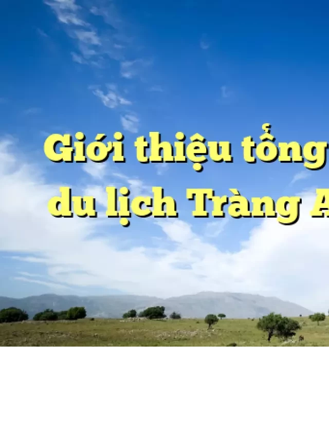   Giới thiệu tổng quan về khu du lịch Tràng An Ninh Bình