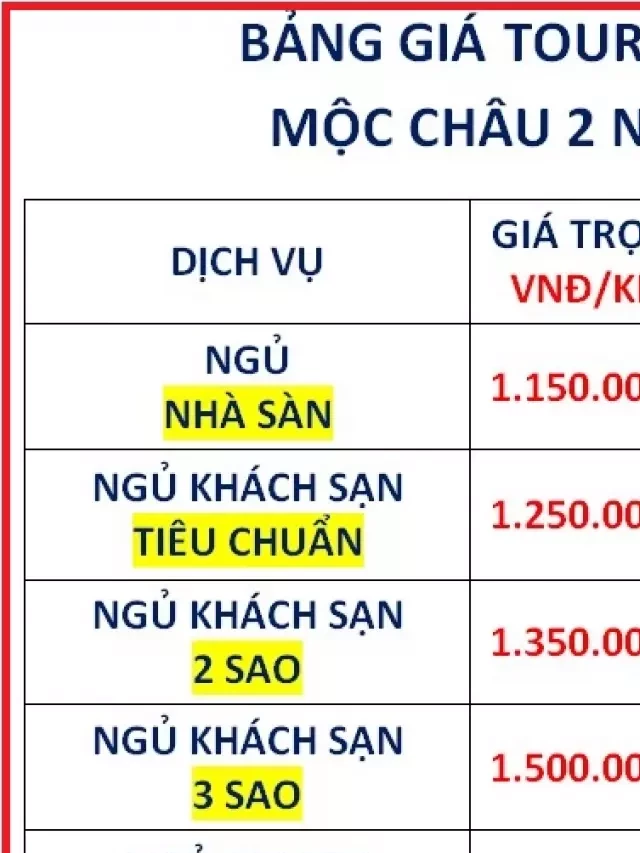   Tour Mộc Châu – Mai Châu: Khám phá vẻ đẹp Tây Bắc trong 2 ngày 1 đêm