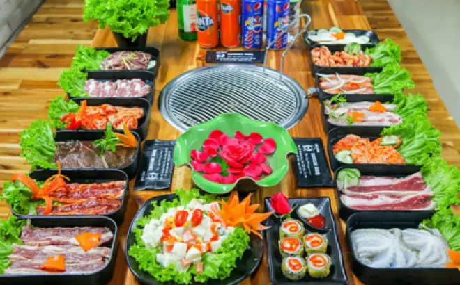 Siêu Bão Tại Shushi BBQ Nướng Lẩu Ăn Xả Láng Chỉ 189K/ Người