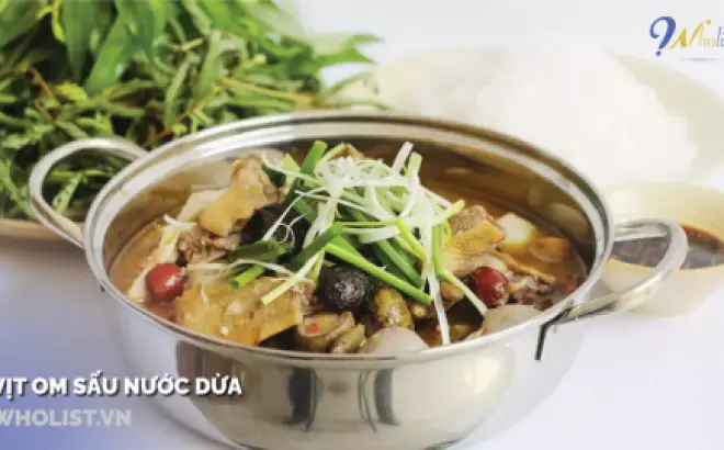 Cách làm vịt om sấu nước dừa thơm ngon, hấp dẫn